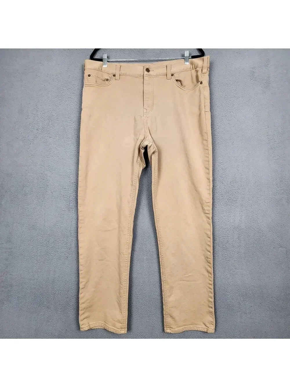 Banana Republic Slim Traveler Jeans Mens 38x32 Beige Slim Straight Stretch Denim